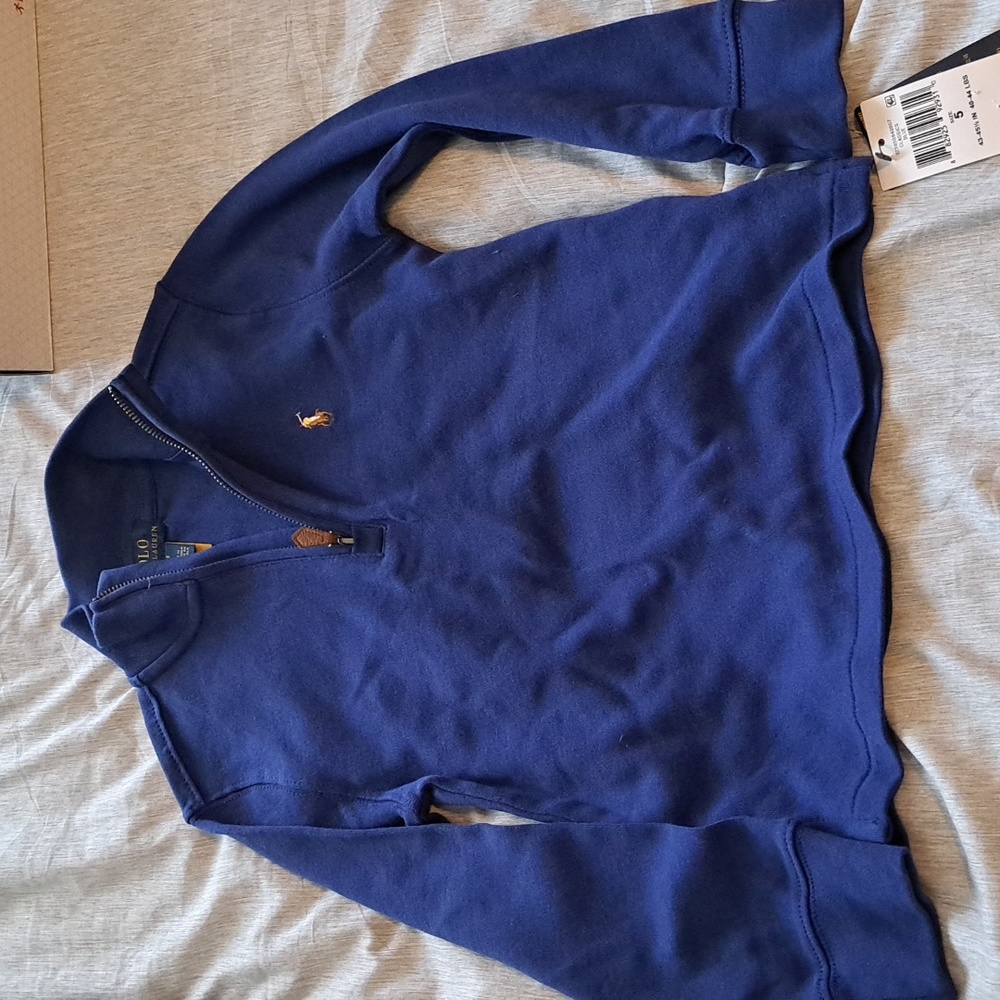 NWT Boys Polo Quarter Zip Cotton Sweater